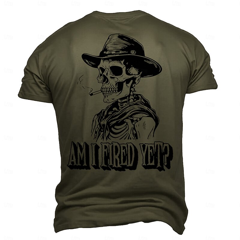 Men's Skulls T Shirt Short Sleeve T shirt 3D Print Crew Neck Shirt Fashion Athleisure Street Sports Outdoor Dark Green Summer Spring Clothing Apparel S M L XL XXL XXXL2