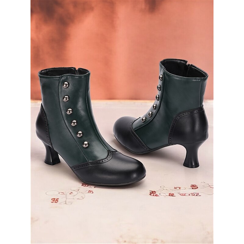 Women's Victorian-Style Buttoned Ankle Boots - Vintage-Inspired Footwear for Elegant Events and Everyday Wear
