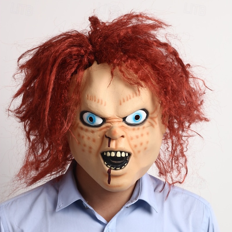 Chucky Halloween Mask Halloween Props Chucky Scary Costume Adults' Men's Women's Halloween Carnival Easy Halloween Costumes Dress Up