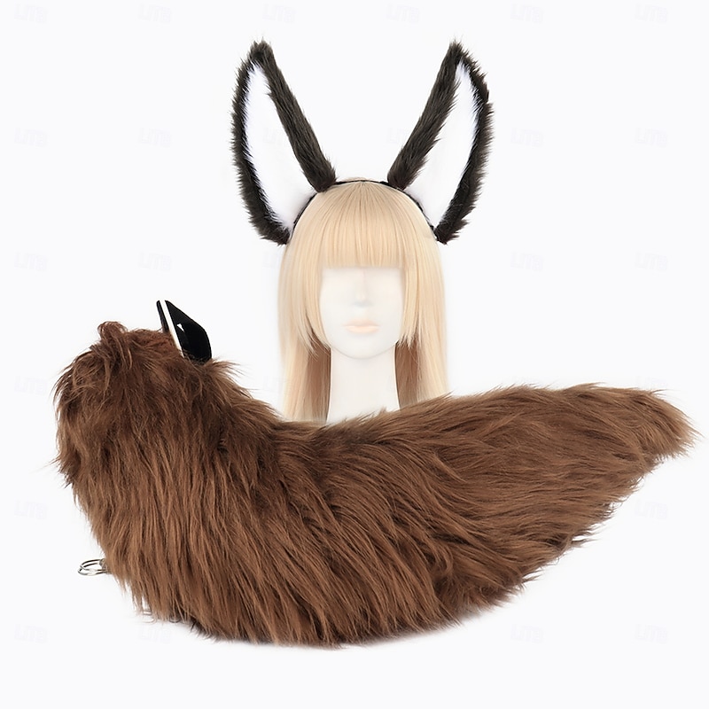 Honkai Star Rail Tingyun Cosplay Tail and Ears Headband Costume Faux Fur Cat Fox Wolf Furry Carnival Party Costume Accessories2