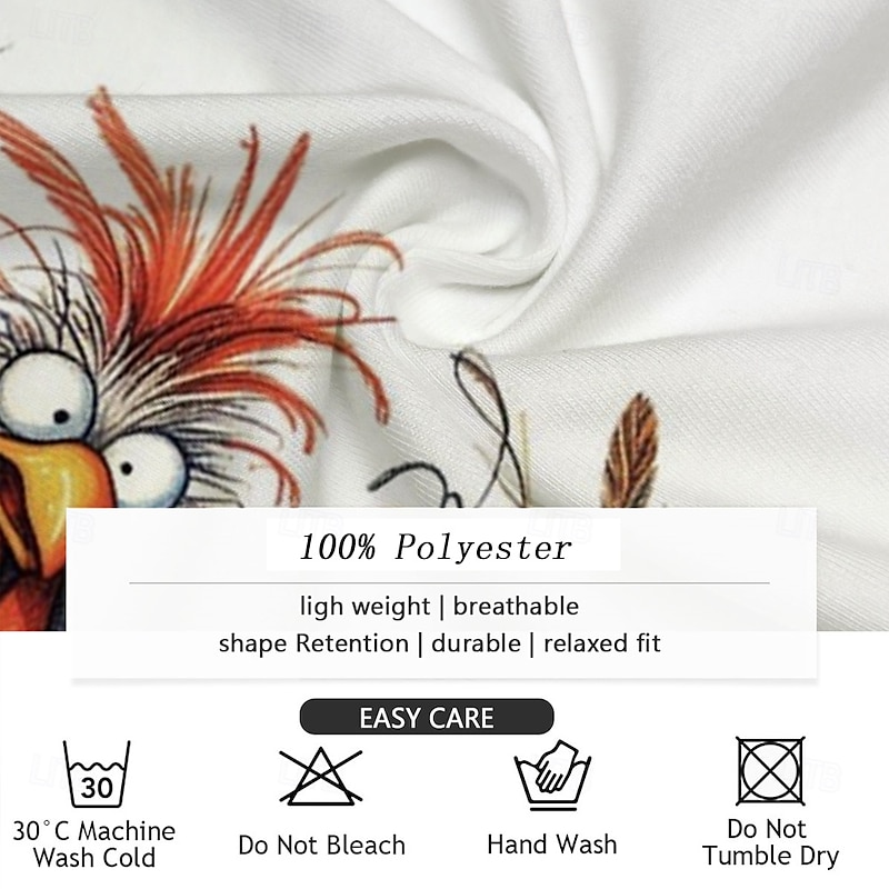 Men's Rooster Funny T Shirt Short Sleeve T shirt 3D Print Crew Neck Shirt Retro Vintage Casual Street Style Sports Outdoor Holiday Going out Black White Yellow Spring & Summer Clothing Apparel S M L3