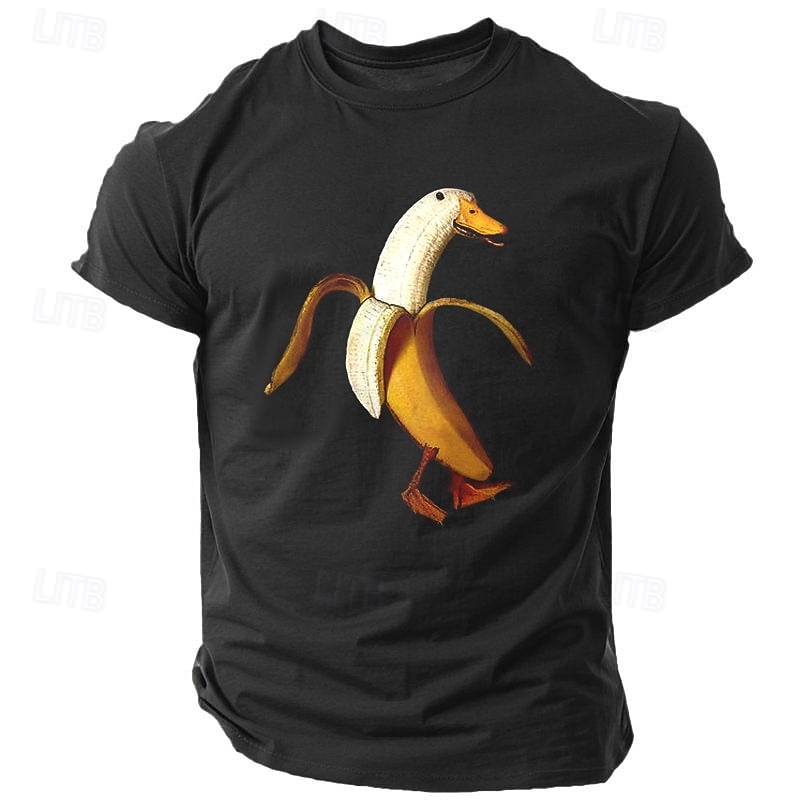Mens Funny Banana Duck Graphic T-Shirt Quirky Novelty Tee