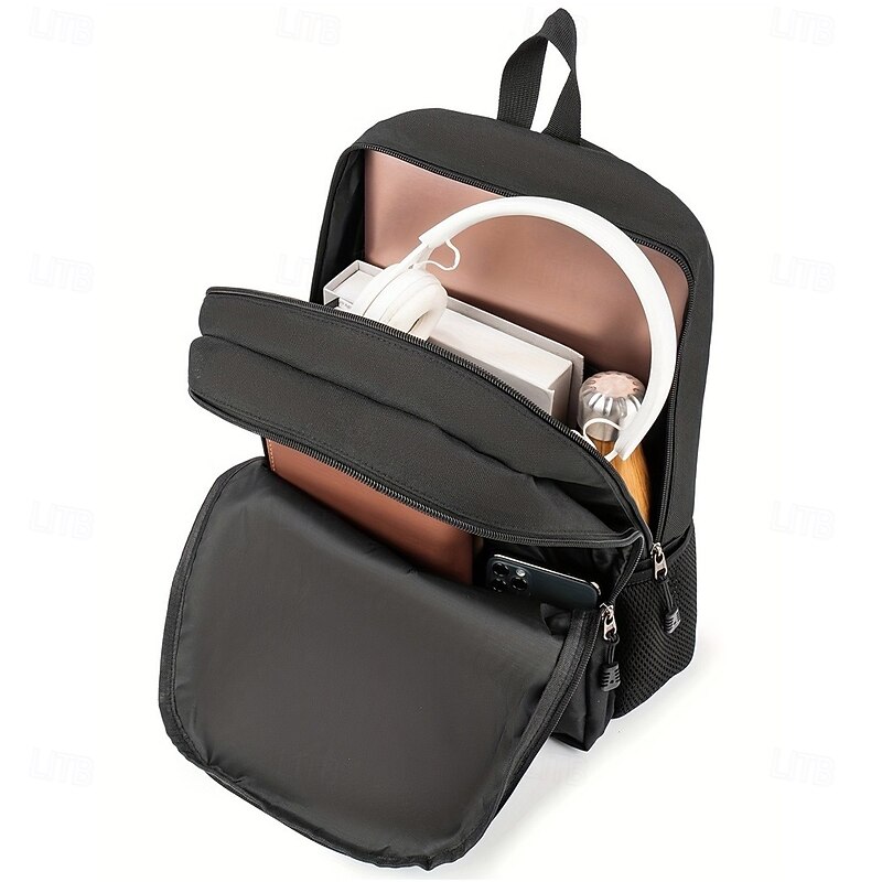 3D Wolf Print Backpack for Teens with Rainbow Flame Design – Lightweight School Bag for Boys, Girls, or Outdoor Daily Use2