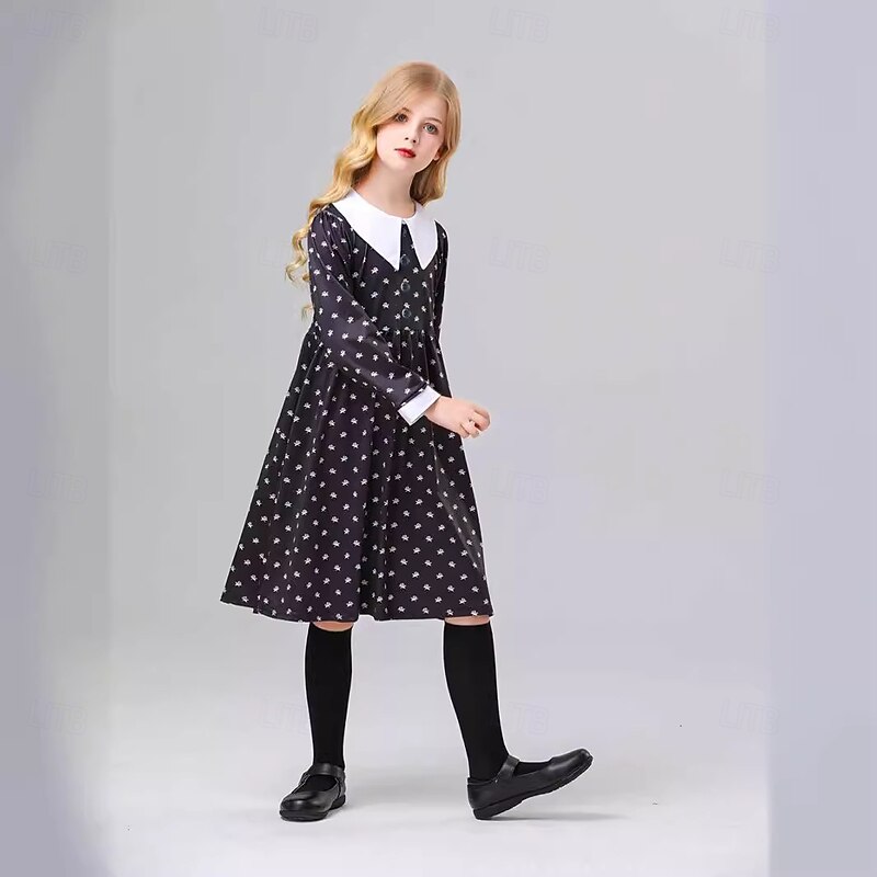 Gothic Horror Dark Academia Dress Cosplay Movie Cosplay for Girls' Kid's Masquerade Dailywear4