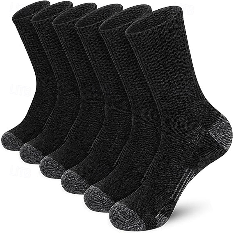 Men's 6 Pairs Multi Packs Socks Running Socks Casual Socks Black White Color Color Block Sports & Outdoor Daily Vacation Basic Medium Spring Fall Fashion Casual3