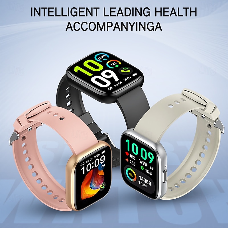 696 P114 Smart Watch 1.85 inch Smart Band Fitness Bracelet Bluetooth Pedometer Call Reminder Sleep Tracker Compatible with Android iOS Women Men Hands-Free Calls Message Reminder IP 67 40mm Watch Case3