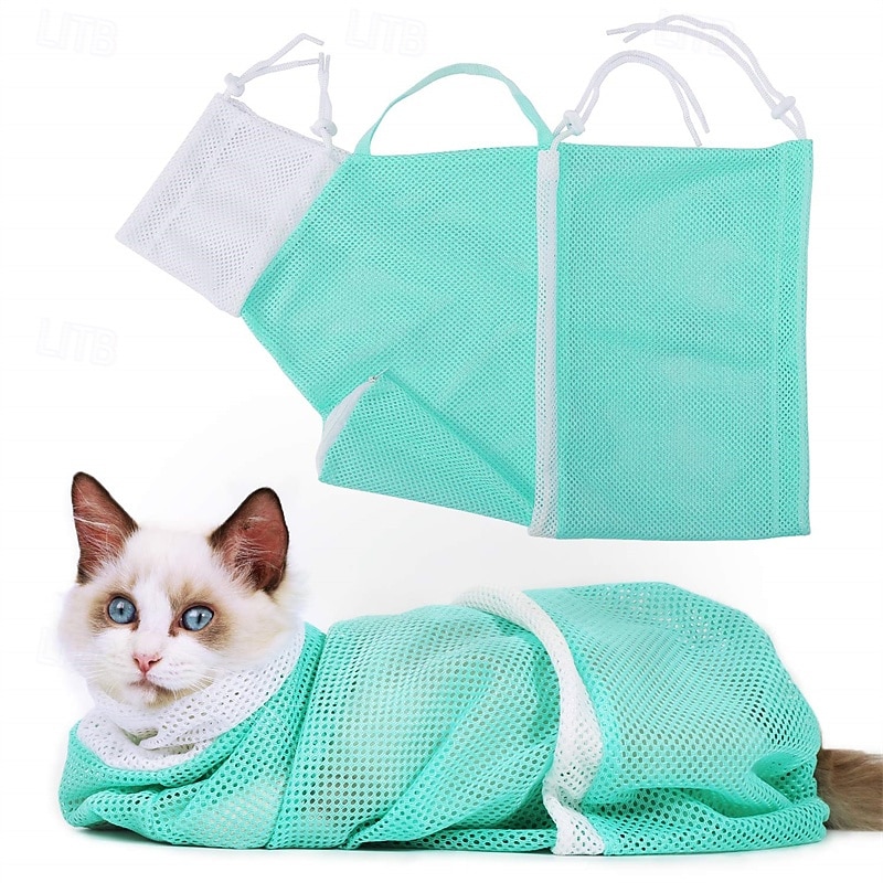 Cat Bathing/Grooming Bag Anti-Bite and Anti-Scratch for Bathing Nail Trimming Medicine TakingInjection Adjustable Multifunctional Breathable Restraint Shower Bag4