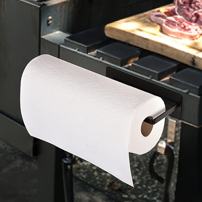 Magnetic Wrought Iron Paper Towel Holder – Punch-Free Kitchen Storage Rack for Refrigerator & RV, Fits Most Rolls, Plastic Wrap & Towels