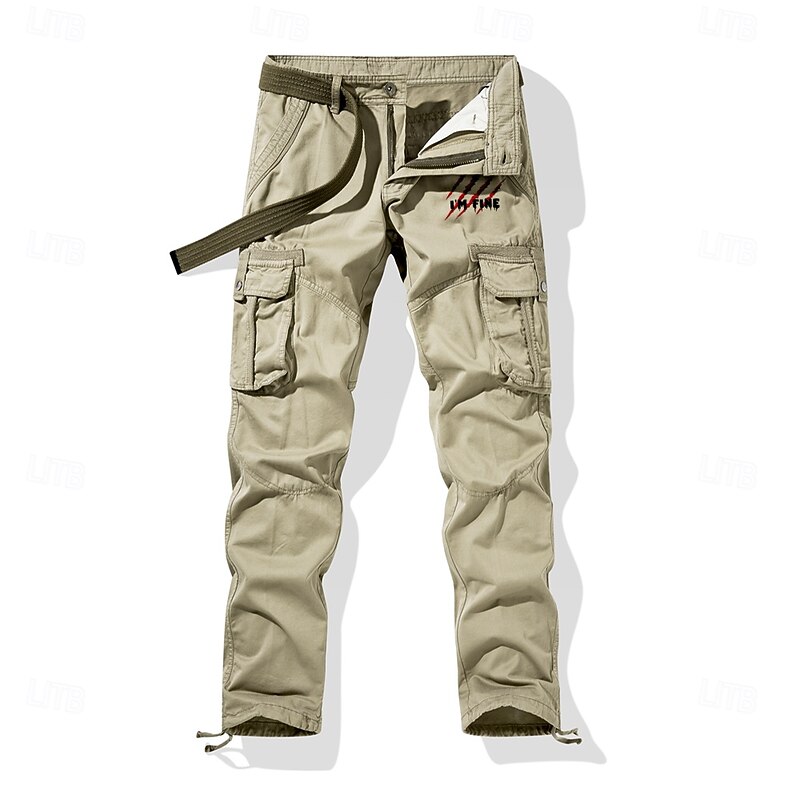 Men's Cargo Pants Cargo Trousers Work Pants Multi Pocket Graphic Letter Outdoor Full Length Outdoor Sports Outdoor Casual Vintage Sports Yellow Army Green Micro-elastic4