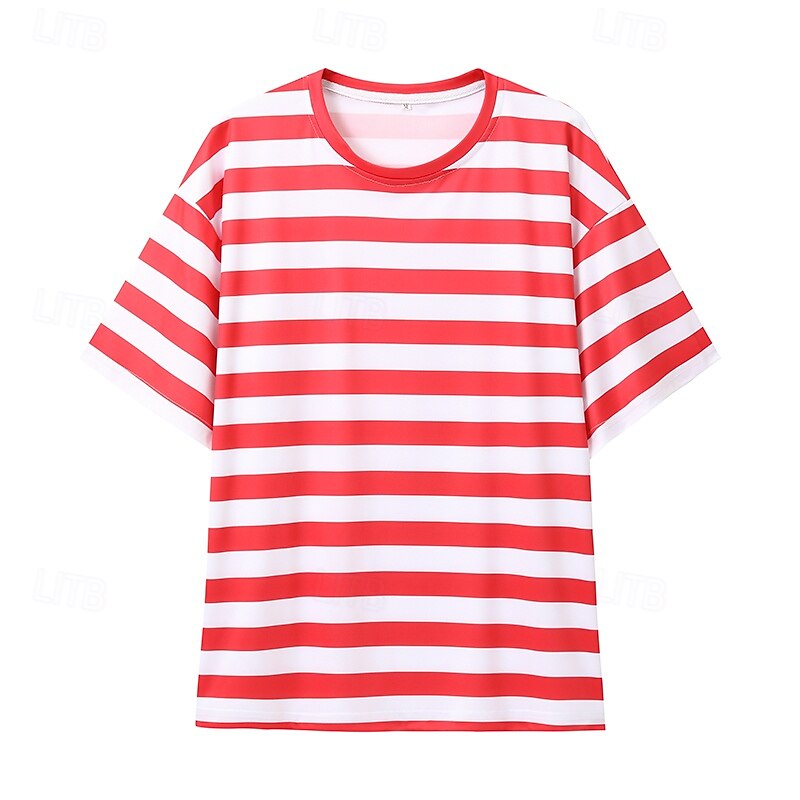 Men's T Shirt Tee Short Sleeve Shirt Tee Top Short Sleeve Crew Neck Spring & Summer Striped Fashion Designer Basic Vacation Street Going out Black Yellow Red Top Tee for Men3