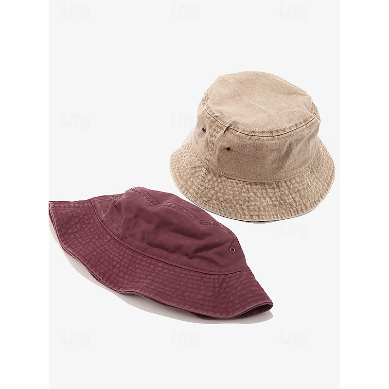 Men's Vintage Washed Cotton Bucket Hat – Casual Outdoor Sun Hat in Multiple Colors3