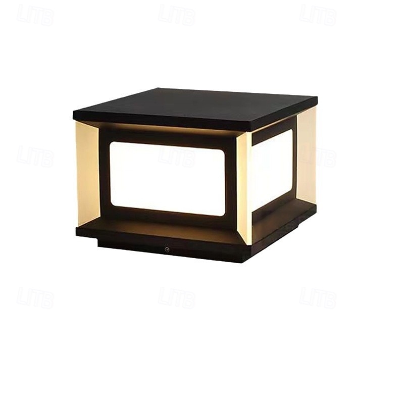 LED Outdoor Wall Light Warm White 30cm 1-Light Modern Pillar Light Acrylic Metal 20W Standards for Garden and Patio Posts Fence Deck Outdoor Fence Deck Cap Light 110-240V3