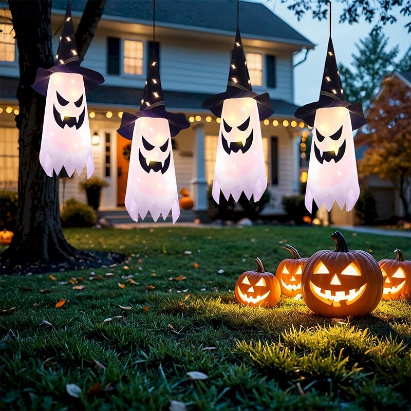 Halloween Decorations Hanging Lighted Ghosts Outdoor Indoor LED Night Lights for Patio Tree Garden Halloween Party Home Decor 1/2/4/8PCS3