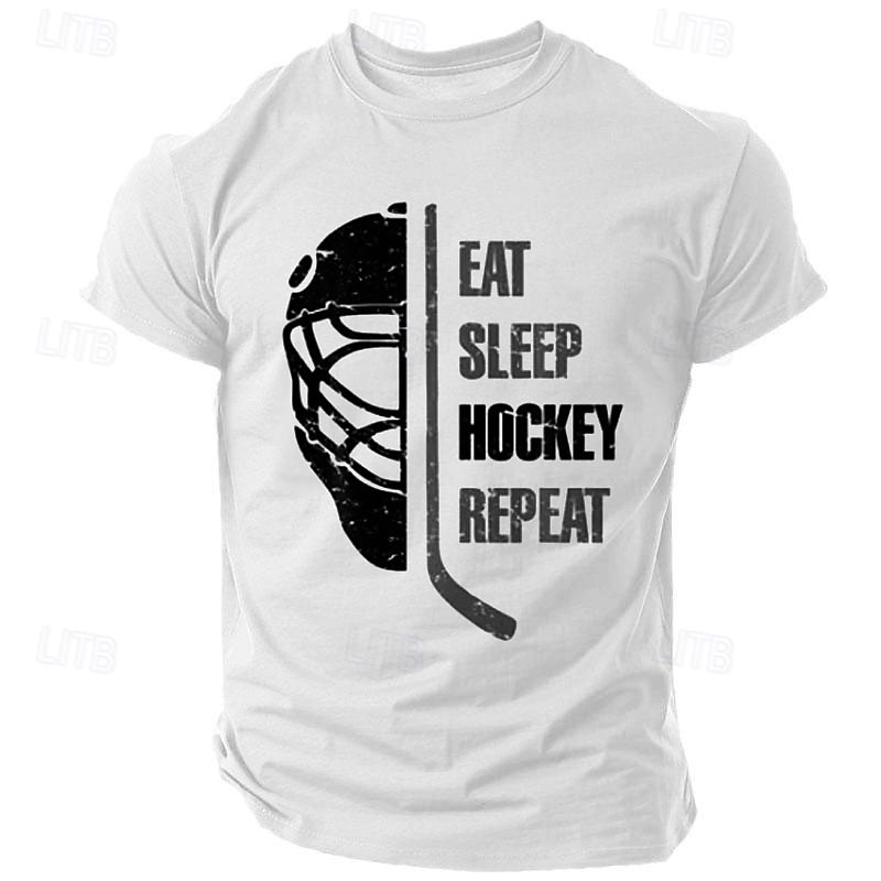 Men's Hockey Lifestyle Graphic T-Shirt - Eat Sleep Hockey Repeat Tee