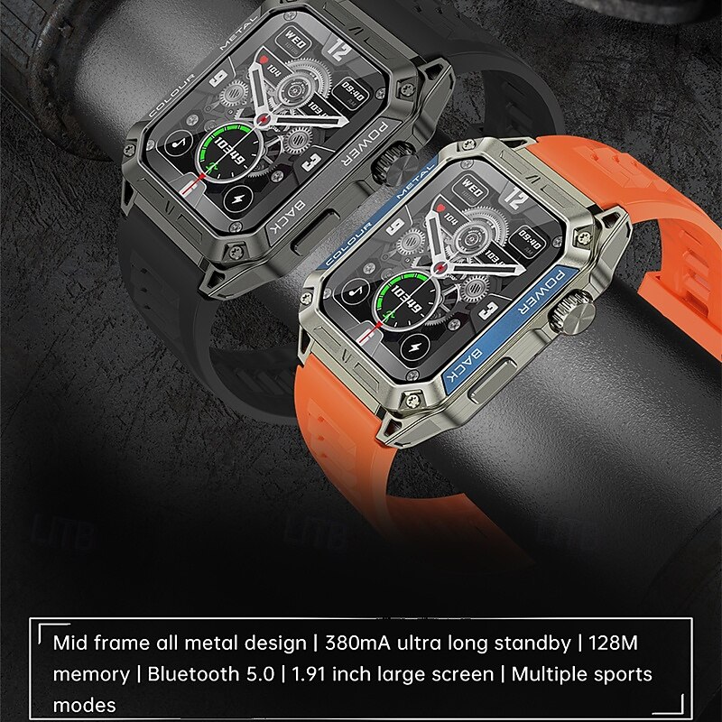 iMosi A33 Smart Watch 1.91 inch Smartwatch Fitness Running Watch Bluetooth Pedometer Call Reminder Sleep Tracker Compatible with Android iOS Women Men Hands-Free Calls Waterproof Media Control IP 674