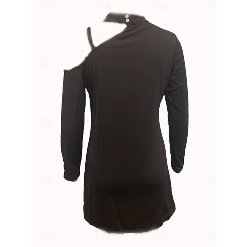 Women's Mini Dress Black Dress Sweater Dress Corset Dress Cocktail Dress Casual Street Date Loose Fit Plain Long Sleeve Halter Neck Black Pink Blue Green Spring Fall4