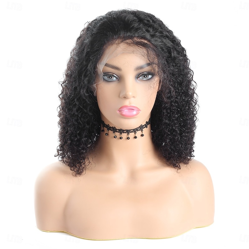 Human Hair 13*4 Short BOBO Lace Wig Curly Wwave Human Hair 150% Density For Black Women Short Human Hair Lace Wig4