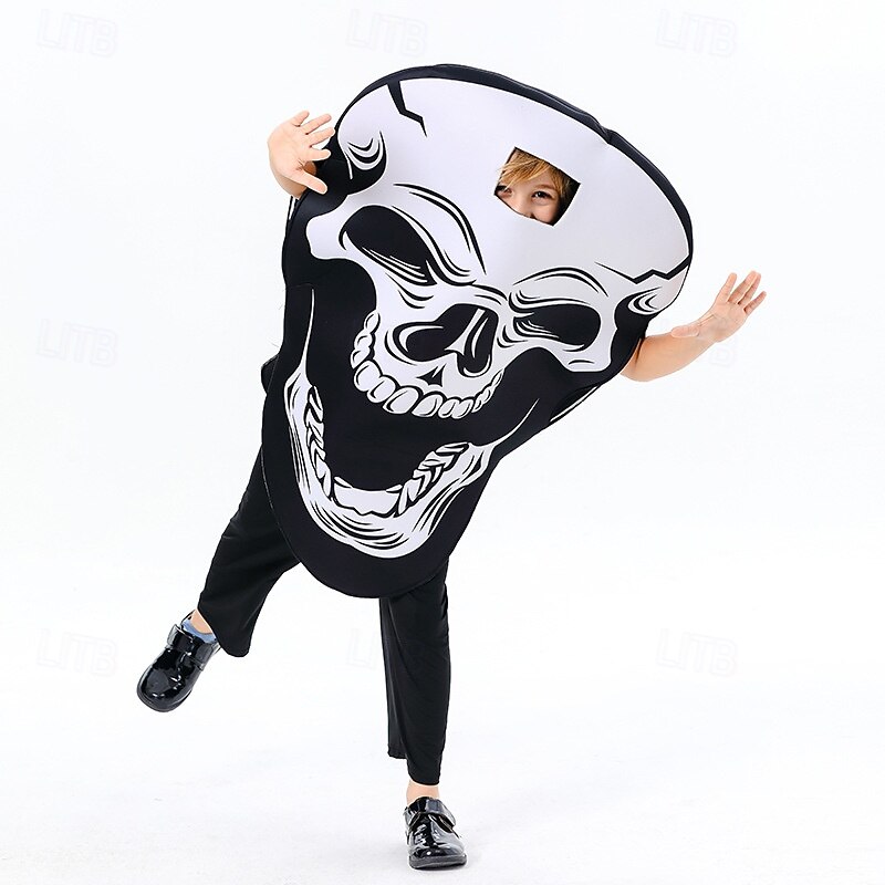 Skull Skeleton Halloween Costume Scary Costume Kid's Adults' Men's Women's Boys' Masquerade Party / Evening Easy Halloween Costumes Dress Up4