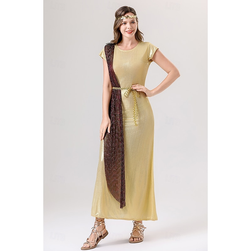 Goddess Carnival Costume Dress Halloween Group Family Costumes Kid's Adults' Women's Girls' Medieval Ancient Greek Rome Performance Party Halloween Carnival Easy Carnival Costume3