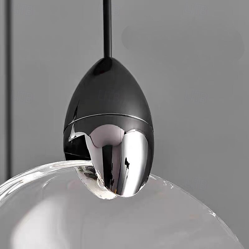 LED Pendant Light Warm White 20cm 2-Light Industrial Clear Glass Crystal Modern Kitchen LOFT Hanging Light Vintage Chandelier for Kitchen Island 110-240V4