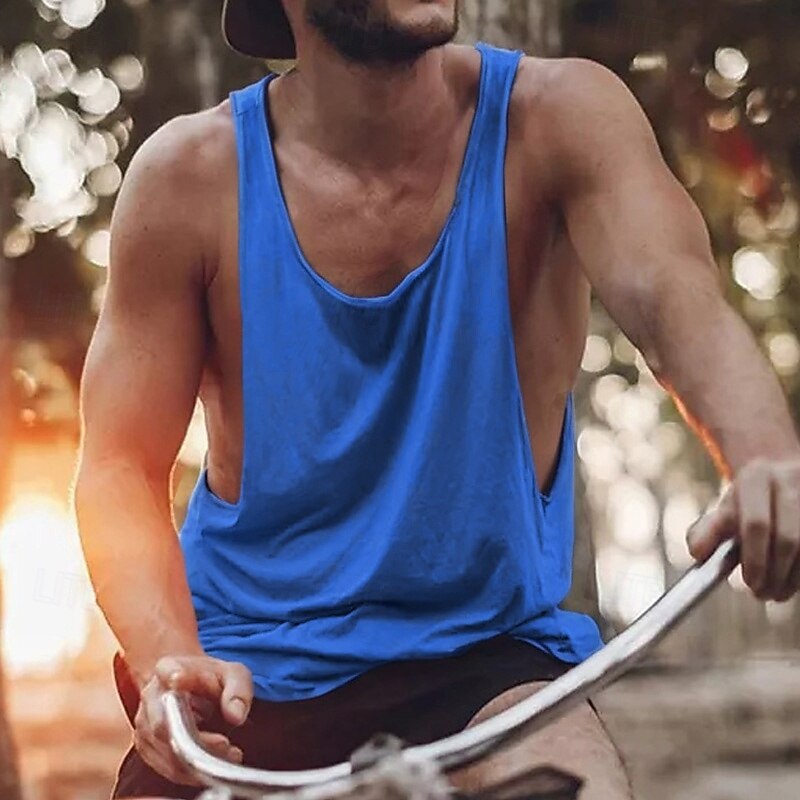 Men's Tank Top Vest Top Undershirt Sleeveless Shirt Sleeveless Crew Neck Summer Solid Color Simple Casual Comfortable Vacation Street Daily Black White Yellow Top Tee for Men3