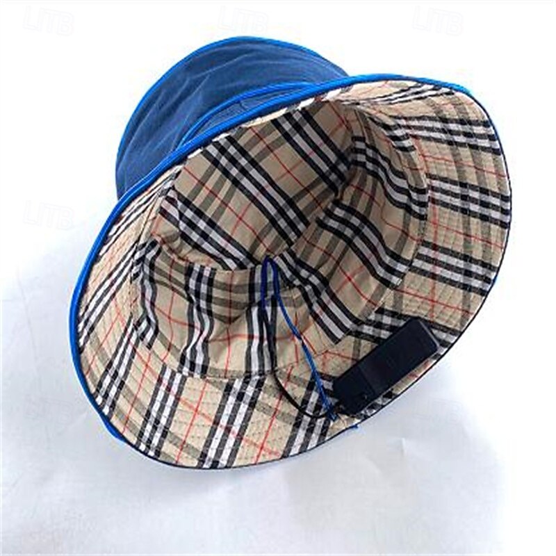 LED Luminous Fisherman Hat Men and Women Solid Color Flat Top Sun Hat4