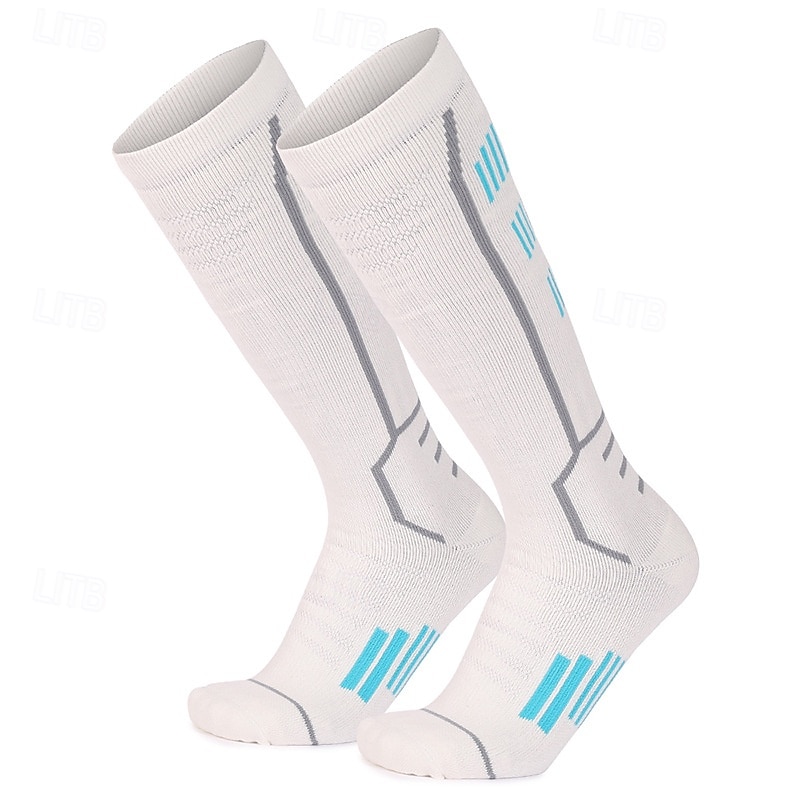 Unisex Socks Compression Socks Bike Socks Sports Socks Athletic Socks Camping / Hiking Outdoor Exercise Cycling / Bike Bike / Cycling Anti-Slip Warm Non-Skid 1 Pair Stripes Cotton Black White Brown2