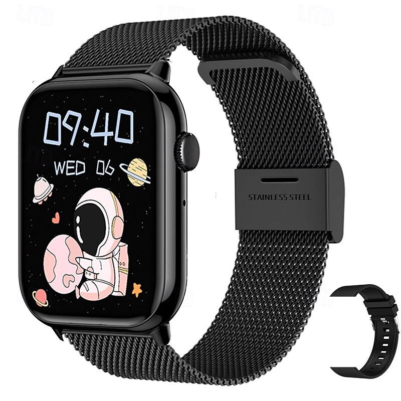 iMosi HD15 Smart Watch 1.75 inch Smartwatch Fitness Running Watch Bluetooth Pedometer Call Reminder Activity Tracker Compatible with Android iOS Women Men Hands-Free Calls Waterproof Media Control2