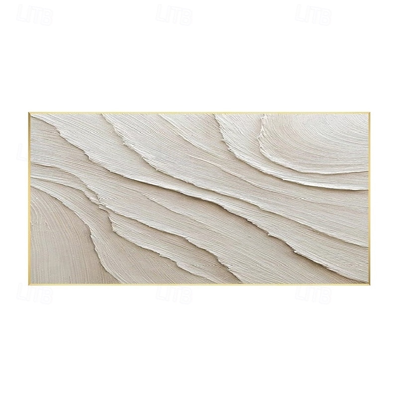 Large white oil painting handmade 3D White Canvas Oil Painting handmade Abstract painting handmade Wall Art pattle Knife wave Painting Light Luxury oil painting for Living Room bedroom wall Decor3