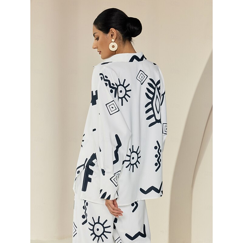 Abstract Art White Raglansleeve Shirts4