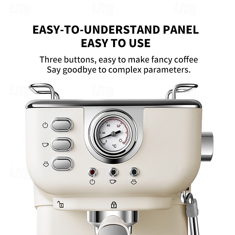 Retro Coffee Machine Ltalian Semi-automatic Home Office High Pressure Concentrated Steam Milk Foam Coffee Pot3