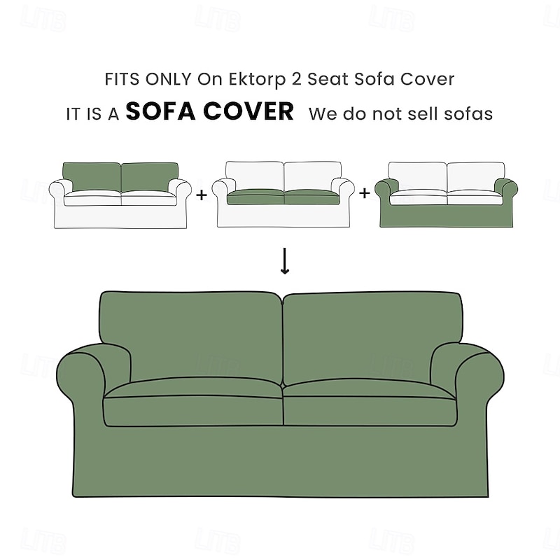 Cover for 2 Seat Sofa 100% Cotton loveseat Slipcover Soft and Breathable Fabric for Maximum Comfort  LITB PRIME cover Ektcover2