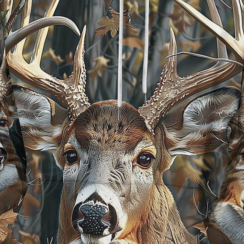 Men's Wildlife Hoodie Hoodies Sweatshirt Fashion Daily Long Sleeve Hooded Vacation Streetwear Light Brown Brown 5 Printing Winter Spring &  Fall Designer4