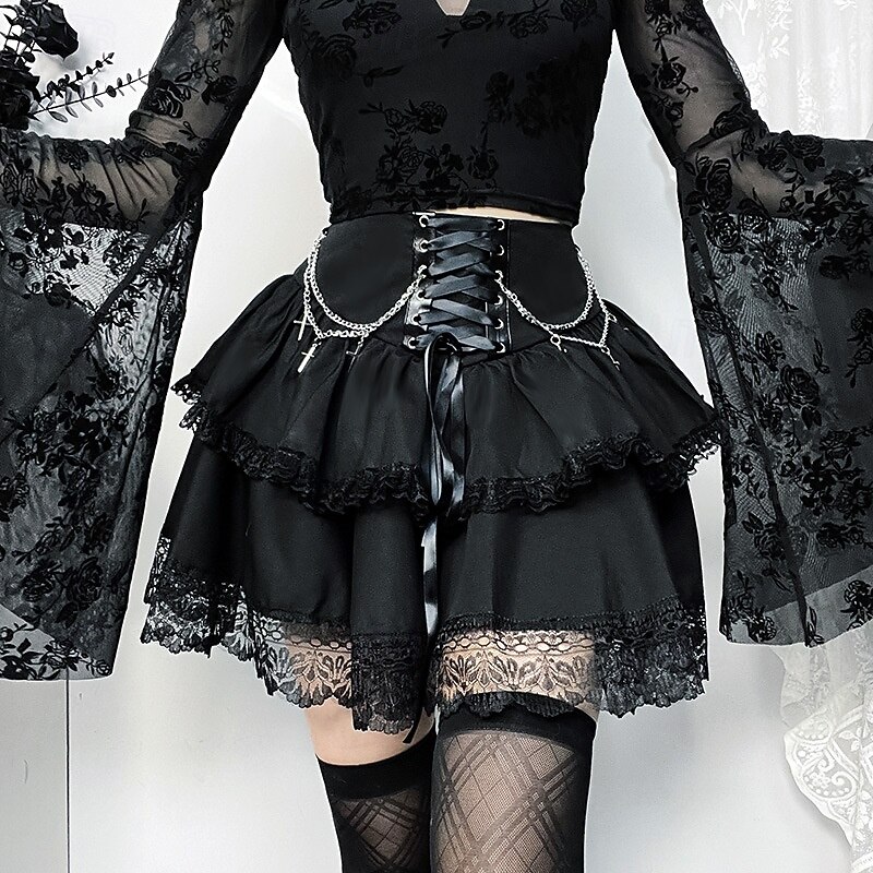 Gothic Steampunk Skirt Masquerade Goth Girl Fancy Dress Women's Masquerade Party Adults' Skirt2