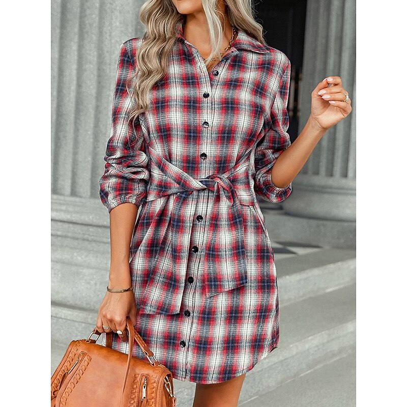 Women's Shift Dress Mini Dress Casual Crew Neck Half Sleeve Black Red Blue Color