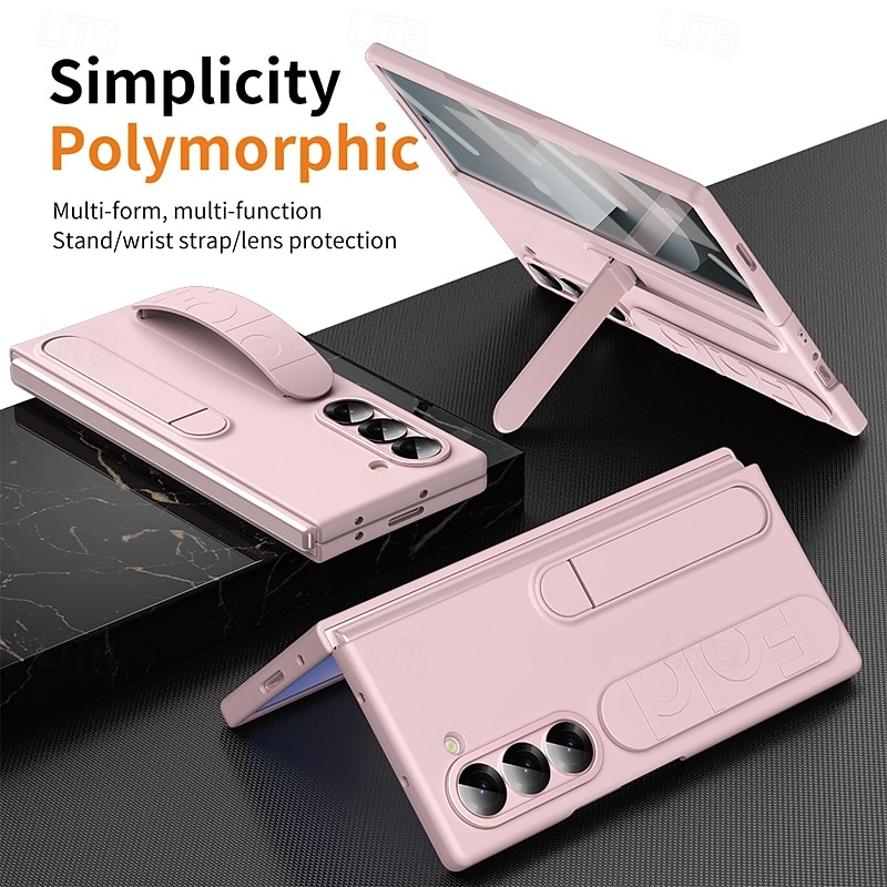 Phone Case For Samsung Galaxy Z Fold 7 Z Fold 6 Z Fold 5 Z Fold 4 Back Cover with Stand Holder with Screen Protector Full Body Protective Retro PC Silicone3