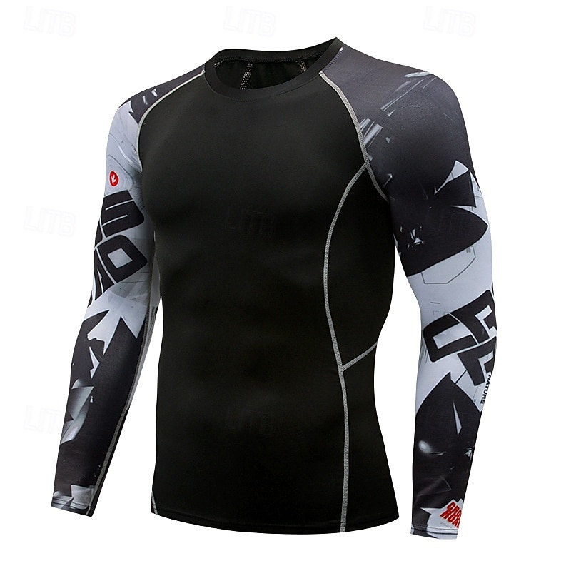 Men's Compression Shirt Athletic Shirt Gym Shirt Fitness Shirt Long Sleeve Tee Tshirt Casual Athleisure Fall Spandex Quick Dry High Stretch Breathable Gym Workout Walking Jogging Sportswear Activewear2