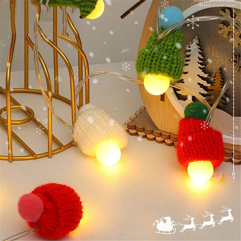 1.5M/3M Cartoon Hat LED Light String, Adorable Christmas Night Light for Home Kids Parties4