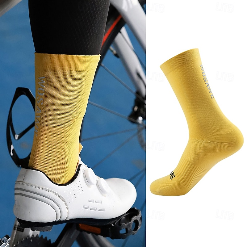 WOSAWE cycling sports reflective socks road cycling mid-calf sports socks men's and women's models breathable leisure cycling socks BE0014