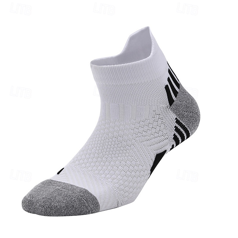 Men's Socks Compression Socks Bike Socks Sports Socks Athletic Socks Camping / Hiking Outdoor Exercise Cycling / Bike Bike / Cycling Anti-Slip Warm Non-Skid 1 Pair Winter Stripes Cotton Black White4