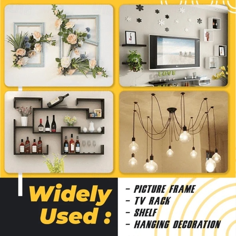 Self-Drilling Anchors Screws - Carbon Steel, Zinc-Plated, No-Drill Wall Anchors for Hanging Home Decor2