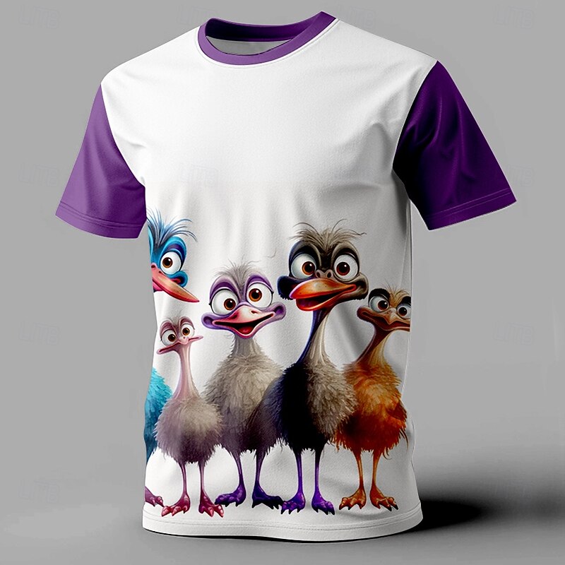 Men's Animal Funny T Shirt Short Sleeve T shirt 3D Print Crew Neck Shirt Retro Vintage Casual Street Casual Bar Red Blue Purple Spring & Summer Clothing Apparel S M L XL XXL XXXL2