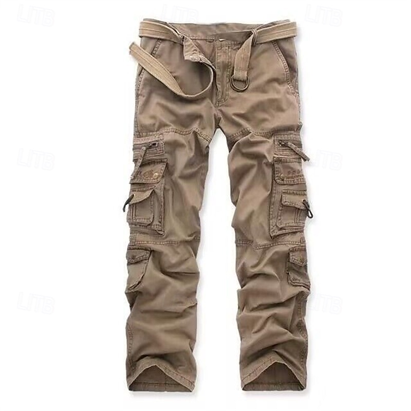 Men's Cargo Pants Tactical Pants Trousers Buttons Multi Pocket Plain Wearable Outdoor Daily Camping & Hiking Fashion Classic Light Khaki Grass Green2