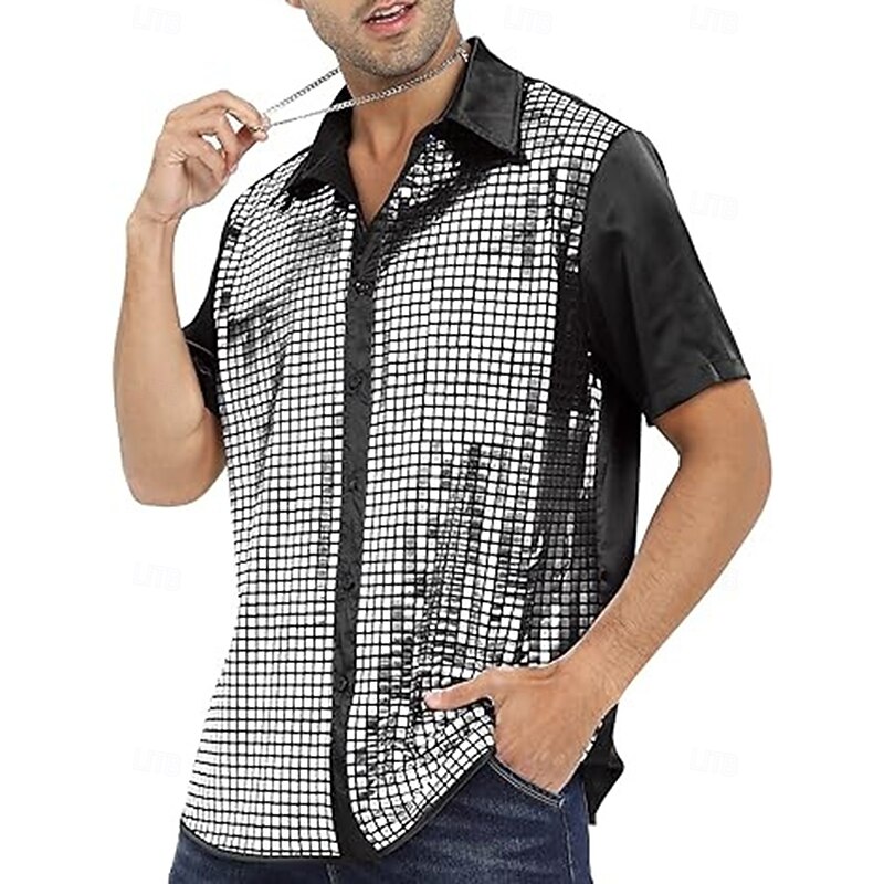 Retro Vintage 1970s Disco Blouse / Shirt Fancy Dress Men's Halloween Carnival Masquerade Performance Party / Evening Stage Adults' Shirt2