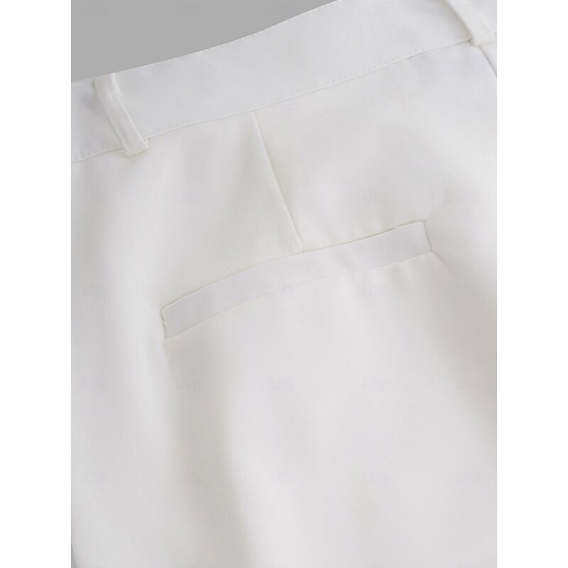 Men's Trousers Dress Pants Slacks Pleated Pants Suit Pants Buttons Front Pocket Straight Leg Plain Comfort Breathable Business Daily Holiday Fashion Chic & Modern Black Khaki 9