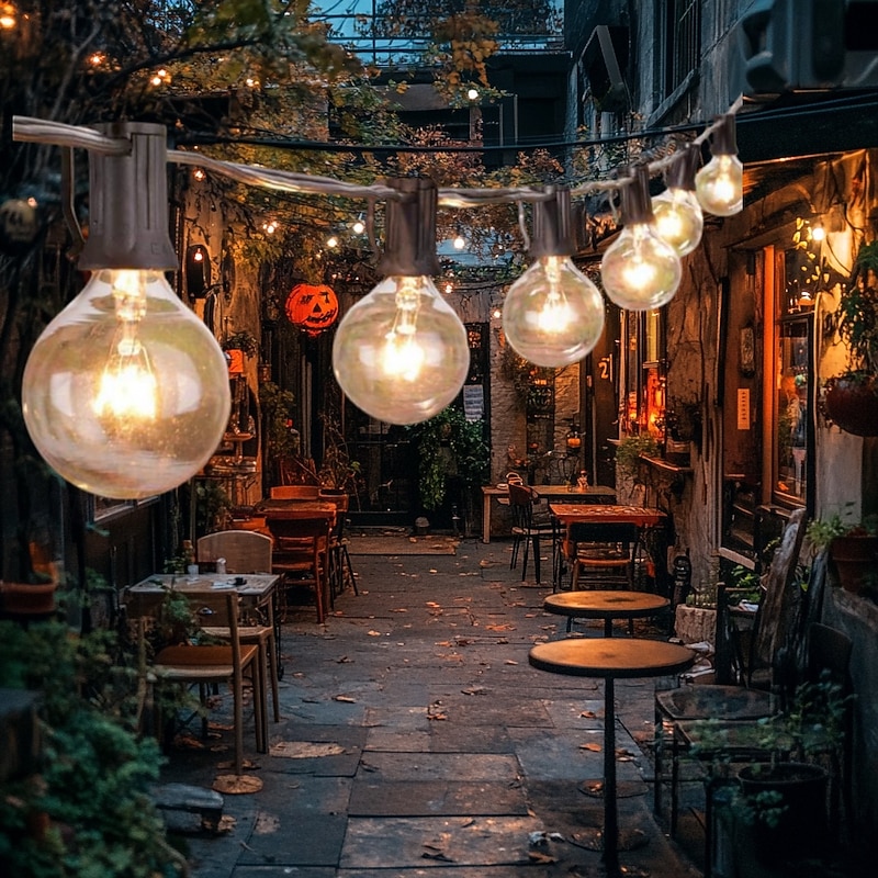 Elegant Wedding Reception Party Outdoor String Lights 7.62M 25ft G40 Bulbs Outdoor Wedding Decoration Backyard Bistro Patio Balcony Home Decoration 7W Globe Light String 220-240V2