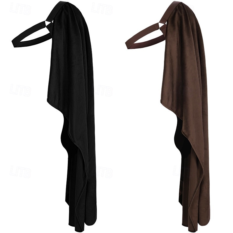 Retro Vintage Punk & Gothic Medieval Cloak Shawls Crusader Outlander Solid Color Fancy Dress Men's Women's Unisex Viking Fantasy Masquerade Performance Party / Evening Masquerade Adults' Shawl Cloak