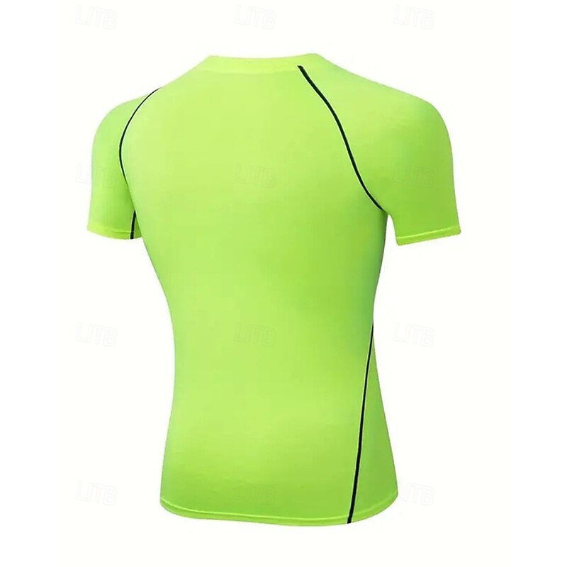 Men's Compression Shirt Athletic Shirt Gym Shirt Fitness Shirt Short Sleeve Tee Tshirt Casual Athleisure Letter Quick Dry High Stretch Compression Breathable Gym Workout Walking Jogging Sportswear3