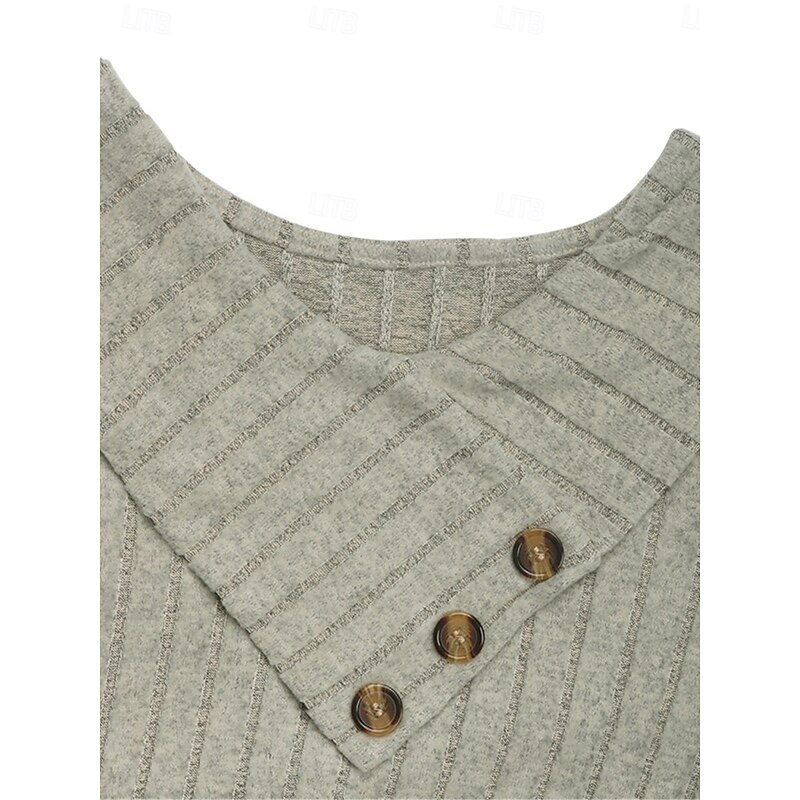 Women's Mini Dress Sweater Dress Casual Dress Plain Dress Basic Casual Flared Vacation Street Regular Fit Long Sleeve V Neck Apricot Fall Winter 9