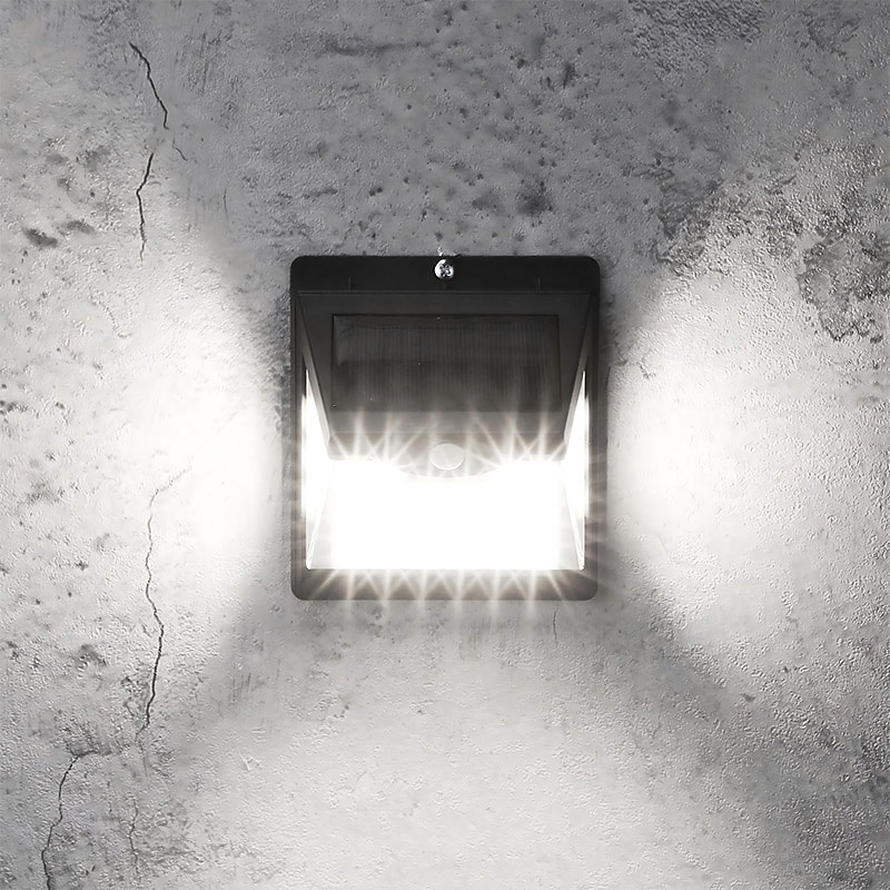 1pc Solar Motion Sensor Light 40LED Tri-side Outdoor Solar Light Waterproof for Lane Courtyard Garage Porch Wireless Safety Lighting 6500K Pure White Black3